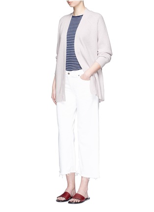 Figure View - Click To Enlarge - VINCE - Wool-cashmere waffle knit boyfriend cardigan
