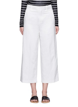 Main View - Click To Enlarge - VINCE - High waist linen blend twill culottes