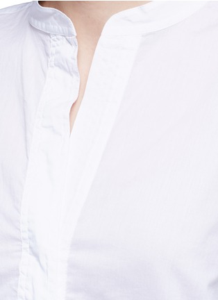 Detail View - Click To Enlarge - VINCE - Trapunto stitch cotton lawn blouse