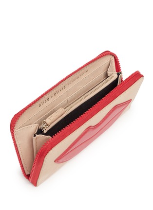 Detail View - Click To Enlarge - ALICE & OLIVIA - Lip patch leather continental wallet