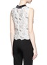 Back View - Click To Enlarge - ALICE & OLIVIA - 'Manie' satin collar embellished floral lace top