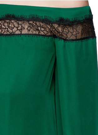 Detail View - Click To Enlarge - ALICE & OLIVIA - 'Esmeralda' lace insert off-shoulder silk top