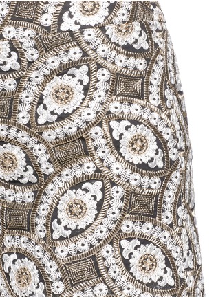 Detail View - Click To Enlarge - ALICE & OLIVIA - 'Marisa' metallic floral embroidered shorts