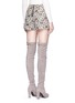 Back View - Click To Enlarge - ALICE & OLIVIA - 'Marisa' metallic floral embroidered shorts