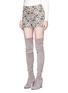 Front View - Click To Enlarge - ALICE & OLIVIA - 'Marisa' metallic floral embroidered shorts
