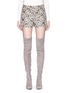 Main View - Click To Enlarge - ALICE & OLIVIA - 'Marisa' metallic floral embroidered shorts