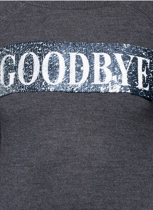 Detail View - Click To Enlarge - ALICE & OLIVIA - 'Hello Goodbye' slogan wool sweater