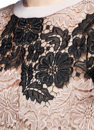Detail View - Click To Enlarge - ALICE & OLIVIA - 'Jesse' floral guipure lace wool sweater