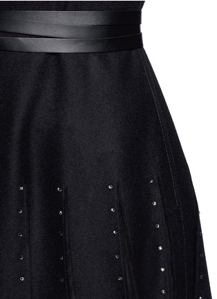 Detail View - Click To Enlarge - VALENTINO GARAVANI - Rhinestone tulle insert melton dress