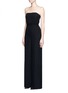 Front View - Click To Enlarge - VALENTINO GARAVANI - Open back Couture strapless silk jumpsuit