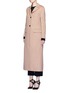Front View - Click To Enlarge - VALENTINO GARAVANI - Inverted back pleat wool-cashmere long coat