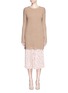 Main View - Click To Enlarge - VALENTINO GARAVANI - Bow tie open back long cashmere sweater