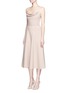 Front View - Click To Enlarge - VALENTINO GARAVANI - Cowl neck Crepe Couture dress