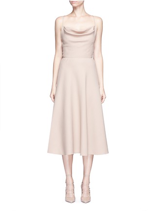 Main View - Click To Enlarge - VALENTINO GARAVANI - Cowl neck Crepe Couture dress