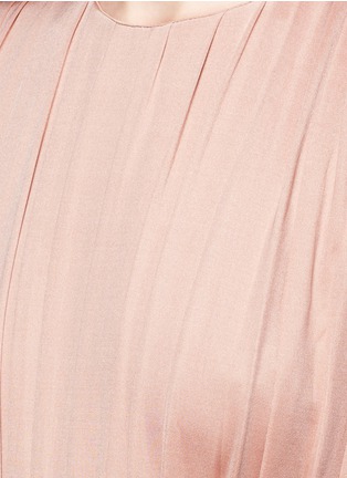 Detail View - Click To Enlarge - VALENTINO GARAVANI - Cutout back pleated silk satin dress