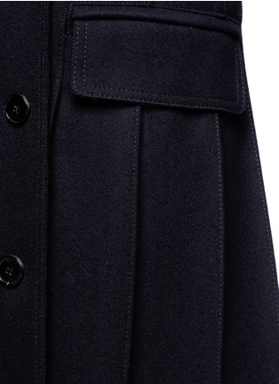 Detail View - Click To Enlarge - VALENTINO GARAVANI - Tuck pleat felted wool long coat
