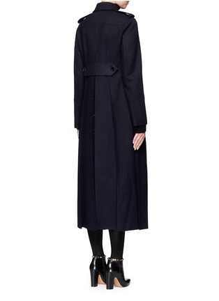 Back View - Click To Enlarge - VALENTINO GARAVANI - Tuck pleat felted wool long coat
