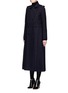 Front View - Click To Enlarge - VALENTINO GARAVANI - Tuck pleat felted wool long coat