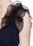 Detail View - Click To Enlarge - VALENTINO GARAVANI - Virgin wool-cashmere cable knit flared tulle dress
