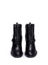 Front View - Click To Enlarge - CLERGERIE - 'Bono' mock snakeskin leather lace-up boots