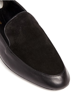 Detail View - Click To Enlarge - CLERGERIE - 'Fani' suede vamp lambskin leather loafers