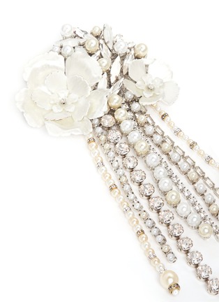 Detail View - Click To Enlarge - ERICKSON BEAMON - 'Winter Wonderland' Swarovski crystal pearl floral brooch