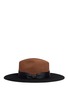 Figure View - Click To Enlarge - SENSI STUDIO - Grosgrain bow colourblock wool felt hat