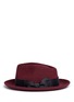 Figure View - Click To Enlarge - SENSI STUDIO - Grosgrain bow wool felt fedora hat
