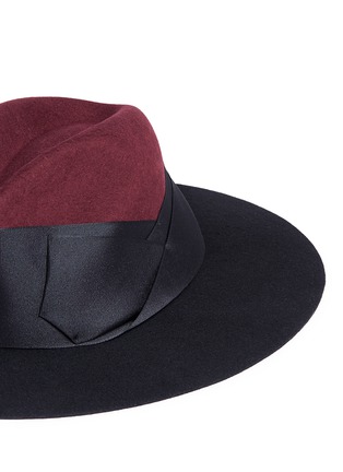 Detail View - Click To Enlarge - SENSI STUDIO - 'Casanova' layered grosgrain bow wool felt hat