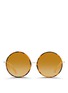 Main View - Click To Enlarge - MATTHEW WILLIAMSON - Contrast tortoiseshell acetate oversize round mirror sunglasses