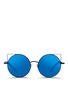 Main View - Click To Enlarge - MATTHEW WILLIAMSON - 'Playful' wire cat ear round mirror sunglasses