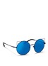 Figure View - Click To Enlarge - MATTHEW WILLIAMSON - 'Playful' wire cat ear round mirror sunglasses