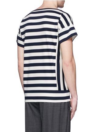 Back View - Click To Enlarge - MONCLER - Twist marine stripe T-shirt