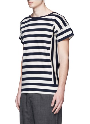 Front View - Click To Enlarge - MONCLER - Twist marine stripe T-shirt