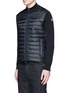 Front View - Click To Enlarge - MONCLER - Quilted down front side stripe zip cardigan