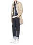Figure View - Click To Enlarge - MONCLER - Quilted down front side stripe zip cardigan