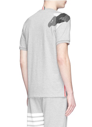 Back View - Click To Enlarge - THOM BROWNE  - Fish patchwork jersey T-shirt