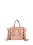 Back View - Click To Enlarge - VALENTINO GARAVANI - 'C-Rockee' small fringe leather tote