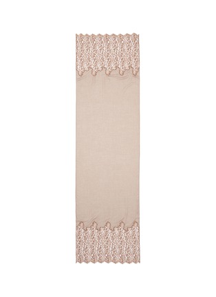 Main View - Click To Enlarge - VALENTINO GARAVANI - Metallic floral guipure lace cashmere-silk scarf