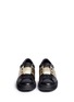 Front View - Click To Enlarge - VALENTINO GARAVANI - Metallic colourblock leather stud sneakers