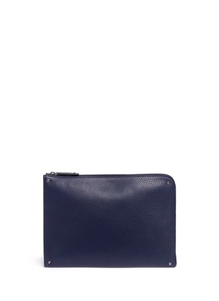 Main View - Click To Enlarge - VALENTINO GARAVANI - 'Rockstud' leather zip pouch