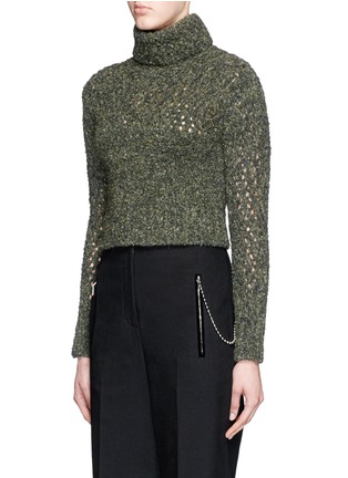 Front View - Click To Enlarge - JINNNN - Chunky open knit turtleneck sweater
