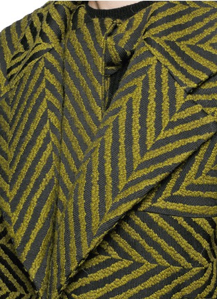 Detail View - Click To Enlarge - JINNNN - INTERIOR TIE COLLAR HERRINGBONE JACKET