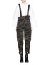 Main View - Click To Enlarge - JINNNN - Camouflage felted wool suspender parachute pants