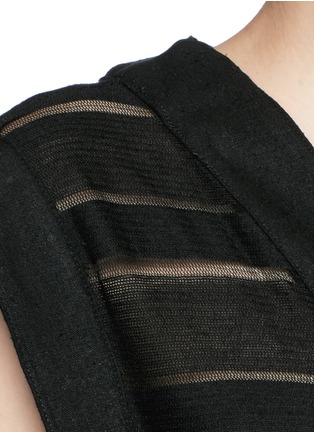 Detail View - Click To Enlarge - SOLID & STRIPED - 'The V' sheer stripe knit pullover dress