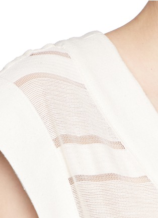 Detail View - Click To Enlarge - SOLID & STRIPED - 'The Long V' sheer stripe knit pullover dress