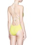 Back View - Click To Enlarge - SOLID & STRIPED - 'The Alexandra' plunge lace-up back swimsuit