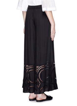 Back View - Click To Enlarge - VIX - 'Peggy' floral eyelet embroidery wide leg pants