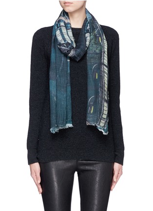 Figure View - Click To Enlarge - TILO - 'Bridge' print modal-cashmere scarf