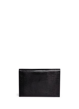 Back View - Click To Enlarge - ALEXANDER MCQUEEN - Skull clasp embossed leather envelope clutch